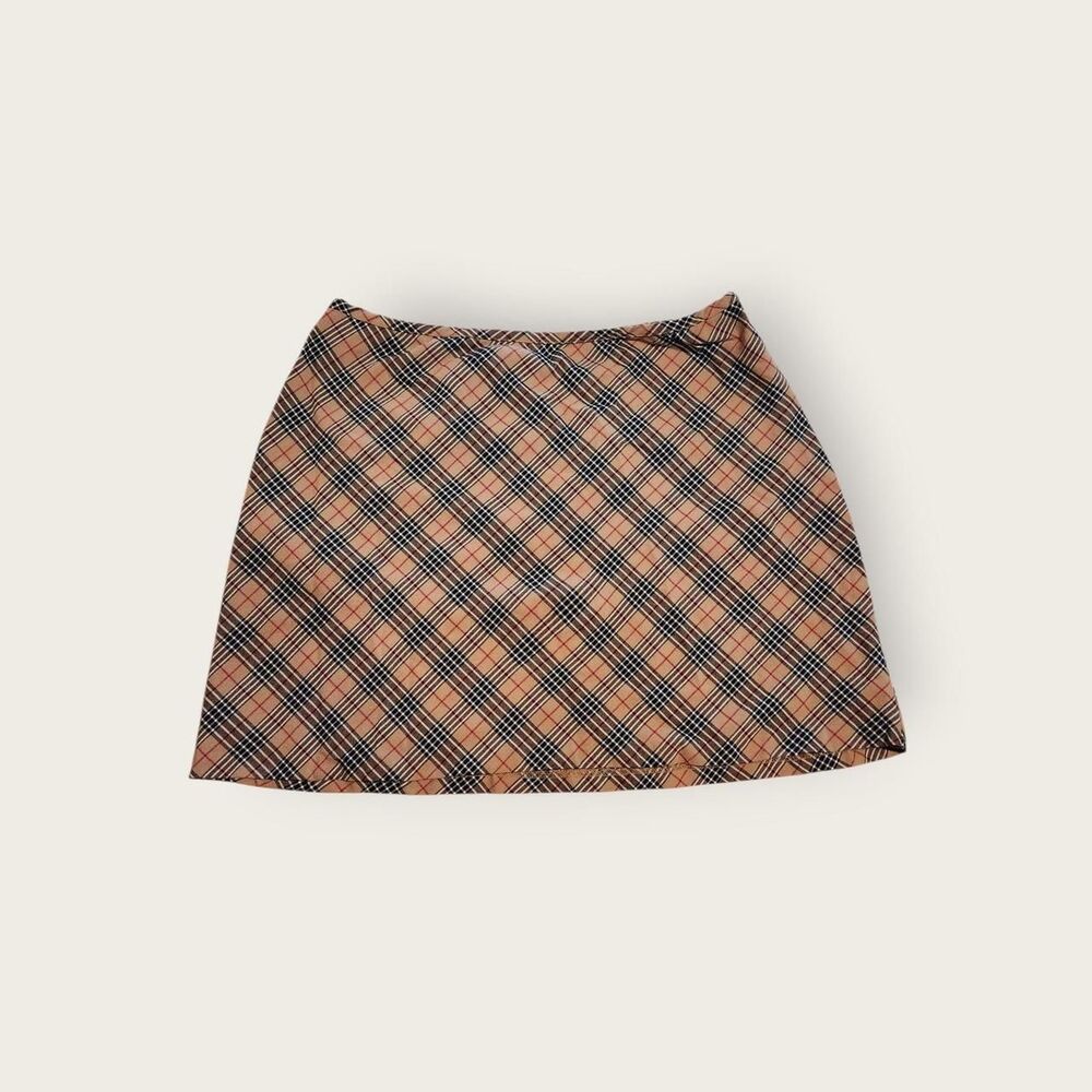 Vintage Y2k early 2000s My Michelle tan plaid mini skirt